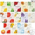 KONEUK 14 Pack Sheet Face Masks Skincare, Hydrating Face Masks Suitable for Dry Skin, Bulk Facial Mask Set for Women Skin Care, Face Mask Gifts Set for Face Spa