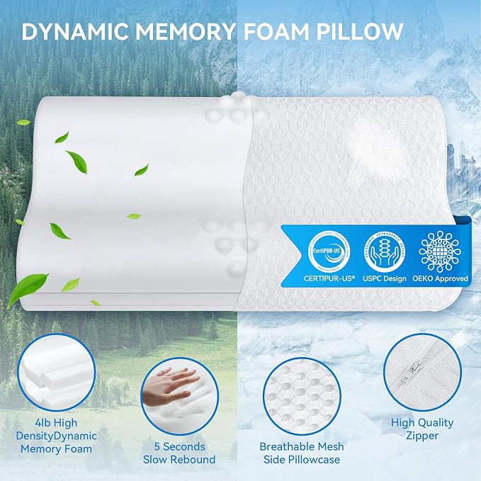 Pillow 16x24 inches - Hotel Down Bed Pillow for Sleeping, Bed Pillow for Back, Stomach, Side Sleepers