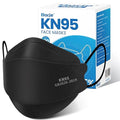 Borje KN95 Face Masks, Black Masks Disposable 100 pack, Individually Wrapped Respirator Mask Filter Efficiency 95% for Adult