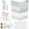 Lounsweer 24 Sets Oh Boy Baby Shower Hand Cream and Lip Balm Gift Blue Balloon Baby Shower Party Favors for Guest Greenery Boy Travel Size Hand Lotion and Lip Balm Birthday Party Supplies