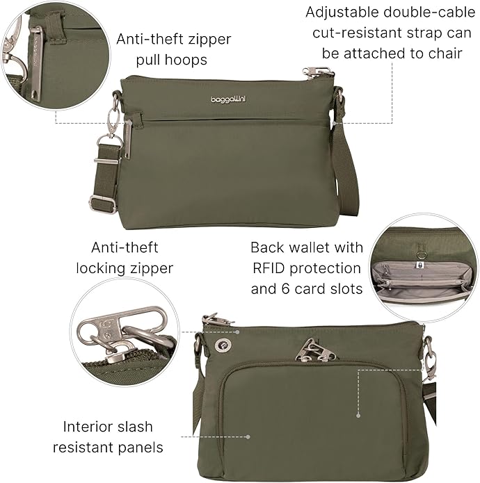Baggallini Securtex™ Anti-Theft Memento Crossbody