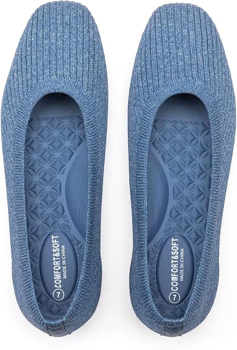 Frank Mully Women's Flats Square Toe Flats Comfortable Slip on Washable Ballet Flats Shoes for Women Dressy Work