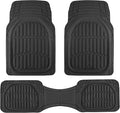 Motor Trend FlexTough LITE Rubber Car Mats Full Set - All Weather Floor Mats for Cars & SUVs - Automotive Waterproof Black Car Floor Mats for Cars Interior Accessories Universal Trim-to-Fit