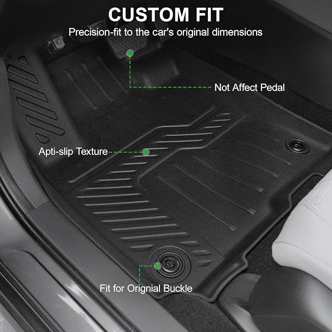 Floor Mats for 2023-2025 2026 Honda HR-V (Include Hybrid), TPE All Weather Durable Floor Liners Door Sill Guards for Honda HRV Accessories