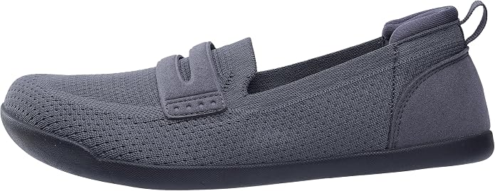 WHITIN Women's Round Toe Slip On Penny Loafers | Wide Barefoot Flats with Breathable Knit