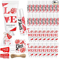 144 Pcs Red Cheer Lip Balm Hand Cream Set Party Favors Cheer Teams Camp Gifts Include 36 Lip Balm 36 Moisturizing Hand Cream 36 Bags 36 Cards and Ropes for Guest Party Supplies Accessories