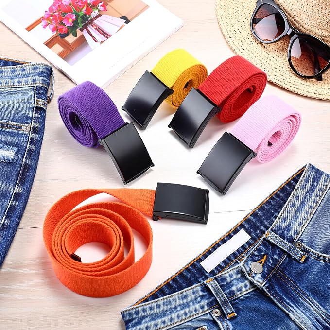 Yahenda 20 Pcs Web Belt for Men Women Belt Adjustable Canvas girdle Golf Strap with Military Buckle Casual Web girdle