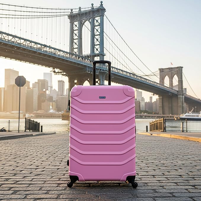 InUSA ENDURANCE Luggage with Spinner Wheels | Durable Lightweight Hardside Suitcase, Travel Bag with Handle and Trolley, 32-Inch Extra-Large Checked Luggage | Pink