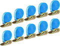 LIFERUN 10 Pack 1" x 20' Ratchet Straps Heavy Duty, 1760lbs Break Strength Endless Ratchet Strap, NO Hook, Tie Down Straps for Motorcycles, Goods, Luggage,Blue