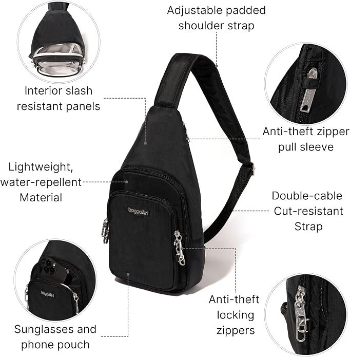 Baggallini Securtex Anti-Theft Daytripper Sling