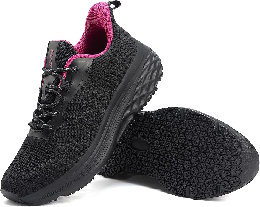 AVW Womens Non Slip Work Shoes Water Resistant Walking Sneakers Food Service Chef Kitchen Shoes