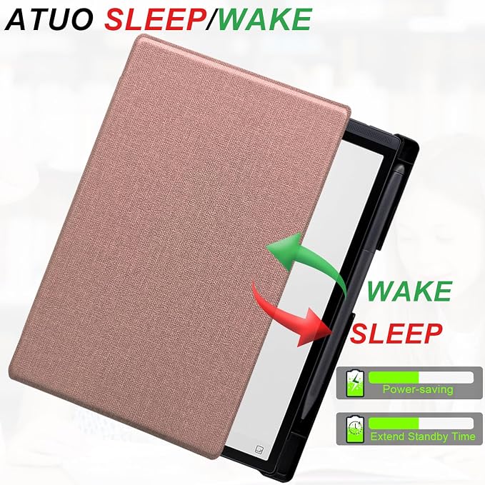 Slimshell Case for 8.2'' iFLYTEK AINOTE Air 2 Smart Auto Sleep/Wake Ultra-Thin Lightweight Leather Folio Cover with Built-in Pen Holder & Magnetic Closure (Cloth Rose Pink)