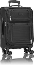 U.S. Traveler Rio Lightweight Softside Rolling Carry-on Suitcase, 4-Wheel Single, Black