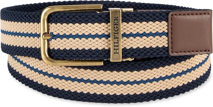 Tommy Hilfiger Men's Reversible Leather Belt, 2‑in‑1 Design for Dress Or Casual Wear