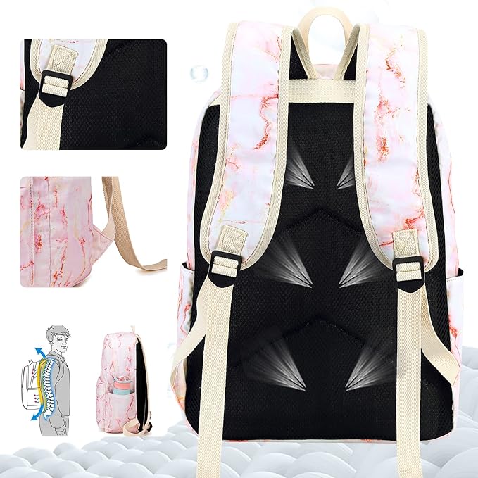 LEDAOU Backpack for Girls School Bag Kids Bookbag Teen Backpack Set Daypack with Lunch Bag and Pencil Case | Kids, Bookbag, Daypack, with Lunch Bag, and Pencil Case