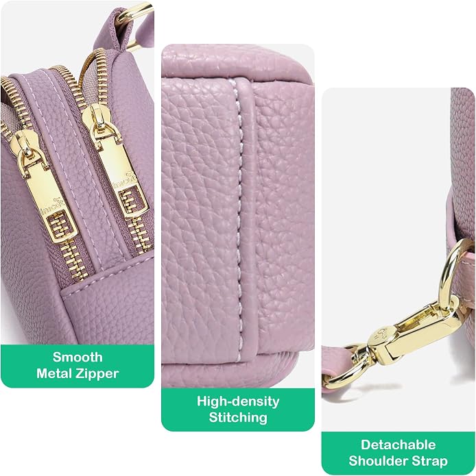 INICAT Anti Theft Crossbody Bag for Women, Small RFID Blocking Sling Purse with Zipper Lock for Travel, Vegan Leather