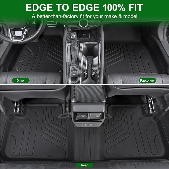 Floor Mats for Honda Accord 2023-2025 2026 (Include Gasoline & Hybrid), TPE All Weather Durable Floor Liners Door Sill Guards for Honda Accord Accessories
