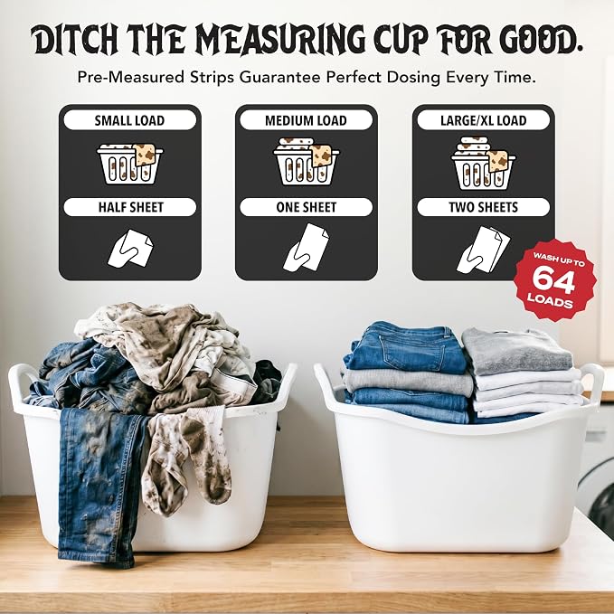 Death to Dirt Laundry Detergent Sheets, 3-Scent Bundle, 192 Loads