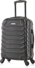 InUSA ENDURANCE Luggage with Spinner Wheels | Durable Lightweight Hardshell Suitcase, Spacious Travel Bag with Handle and Trolley | 20-Inch Carry On Small Luggage | Black