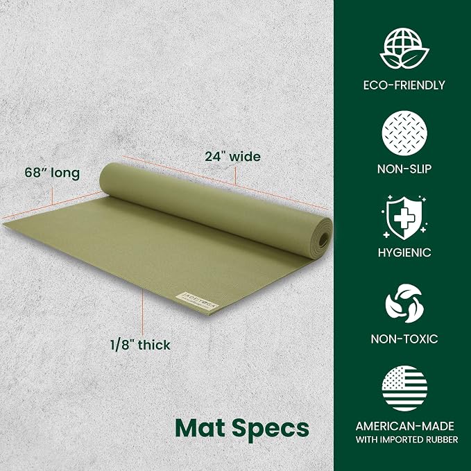 JadeYoga Travel Yoga Mat - Packable, Lightweight, and Portable Yoga Mat - Non-Slip Natural Rubber Mat for Women & Men - Great for Yoga, Home, Gym, Pilates, Fitness, and Stretching
