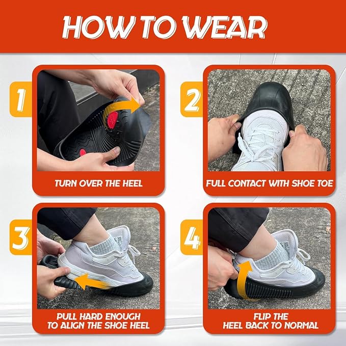 CE/ASTM Non-slip & Waterproof Rubber Overshoes,Crew Guard Fuel oil Resistant (FO) Anti-Slip Safety Protectors Shoe Covers for Kitchen/Medical/Industry Essentials L（US7.5-10）