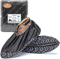 ProtectX Premium Disposable Large Shoe Covers, Slip Resistant, Durable Non-Woven Polypropylene Fabric for Booties, Fits Up to 10.5 US Men and 12 US Women Size, Black 100-pack (50 pairs)