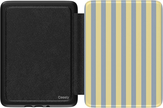 Casely Kindle Case | Coastline Stripes | Blue & Yellow | 7” Kindle Colorsoft and 7” Kindle Paperwhite (12th Gen)