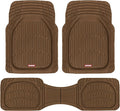 Motor Trend FlexTough Deep Dish All-Weather Floor Mats, Waterproof Trim-To Fit Mats for Cars, Trucks, SUVs - Universal Automotive Floor Liners, Car Accessories, Brown