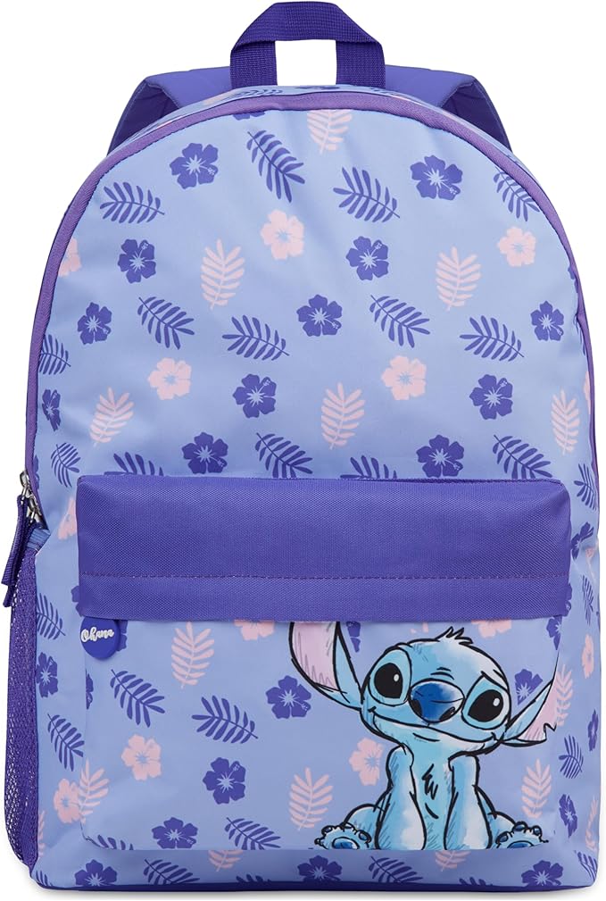 Disney Stitch Backpack for Girls Teens School Bag Kids Book Bag School Supplies Gifts (Purple)