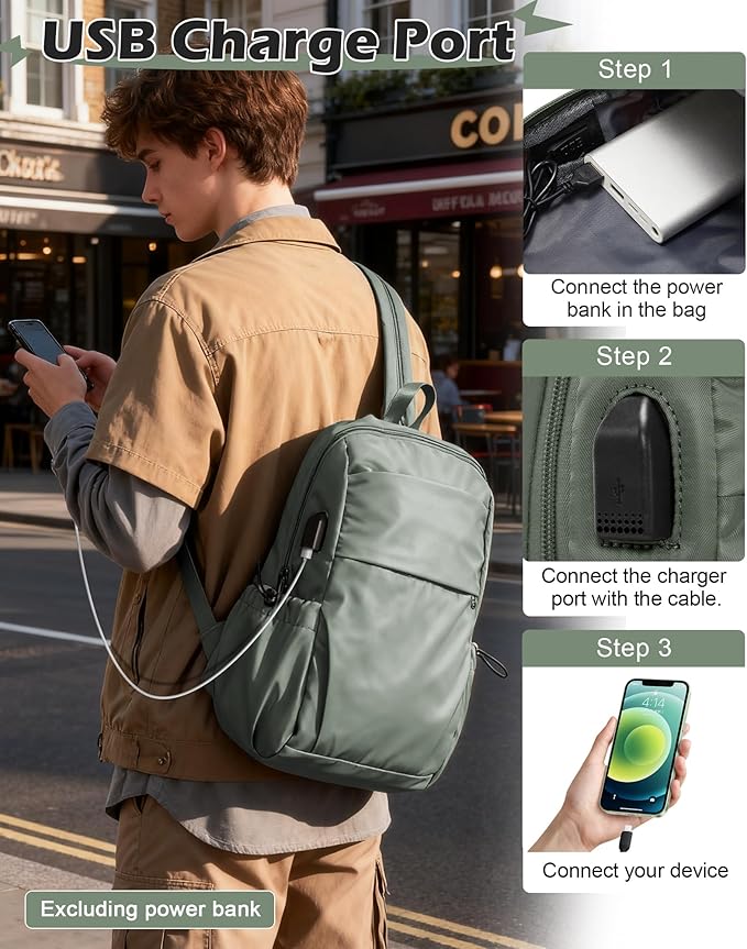 SEAFEW Green Latge Pickleball Sling Bag for Men and Women, Lightweight Pickleball Crossbody Backpack with Skin-Soft Fabric & Water Bottle Holder,