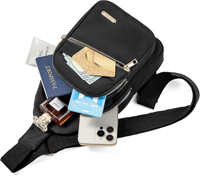Banelu Small Crossbody Sling Bag Sling Backpack, Chest Bag Daypack Cross Body Bag Fanny Pack for Hiking Traveling Outdoors