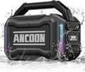 ANCOON Speakers Bluetooth Wireless: 80W(Peak) Loud Speaker with Bass, 20H Playtime, IPX6 Waterproof, Large Jobsite Speakers for Work, Outdoor, Workshop, Garage, Portable Speaker with TWS (Black)