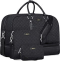 Weekender Bag for Women, Large Overnight Bag Canvas Travel Duffel Bag Carry On Tote with Shoe Compartment 21" 3Pcs Set