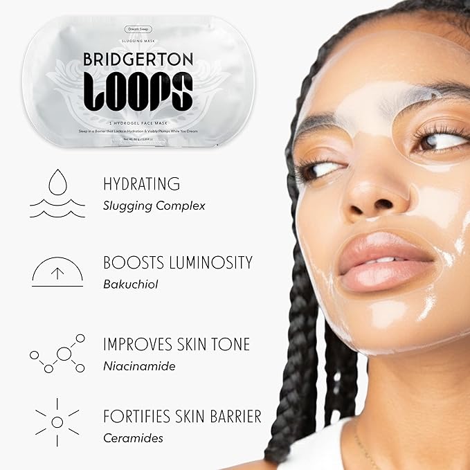 LOOPS Beauty Bridgerton™ NETFLIX (Happily) Ever After Set -The Best Hydrogel Korean Face Masks for Every Skin Moment Face Mask - 2 Hydrating Masks - Clean Slate and Dew Cloud - 2pc