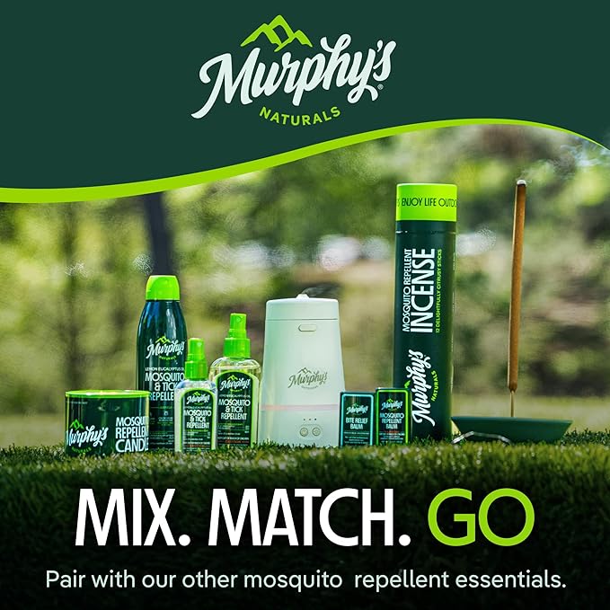 Murphy's Naturals Mosquito & Tick Bug Repellent Spray, Oil of Lemon Eucalyptus for Skin + Outdoor Gear, 6 Ounce Mist, 2-Pack