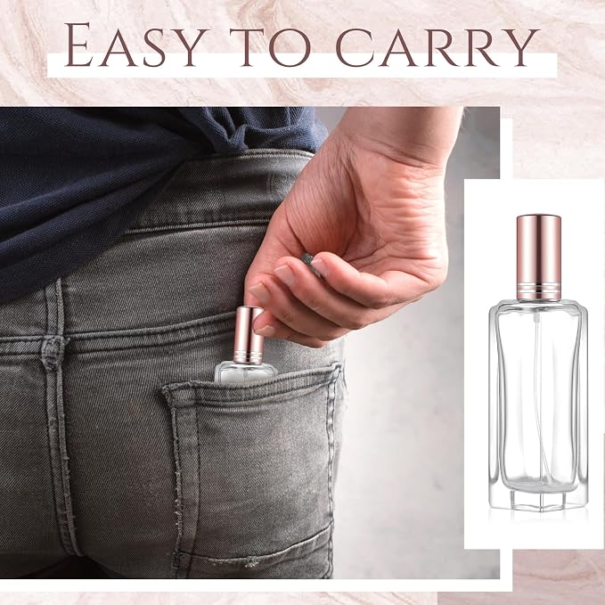 Domensi 30 Pcs 10/15/20/30 ml Perfume Travel Refillable Glass Bottles Spray Bottle Perfume Atomizer for Cologne Dispenser Leak-proof Fragrance Bottles Atomizer Pump Kit (30 ml,Rose Gold)
