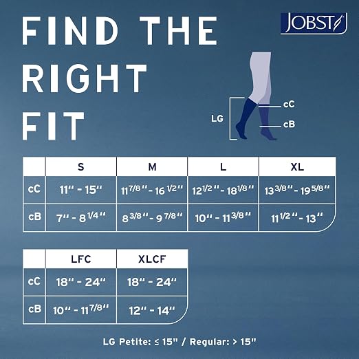 JOBST Relief Knee High Graduated Compression Socks, 15-20 mmHg - Comfortable Unisex Design - Closed Toe, Beige, Medium Petite