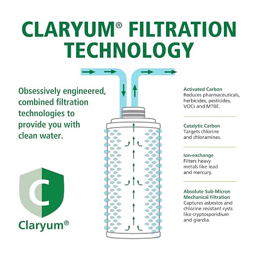 AO Smith Under Sink Water Filter System - Reduces PFAS, Lead, & Chlorine in Drinking Water - Under Counter Claryum Filtration for Kitchen - 2-Stage - AO-US-200