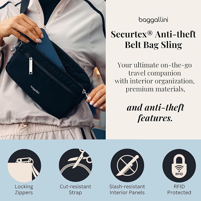 Baggallini Securtex Anti-Theft Belt Bag
