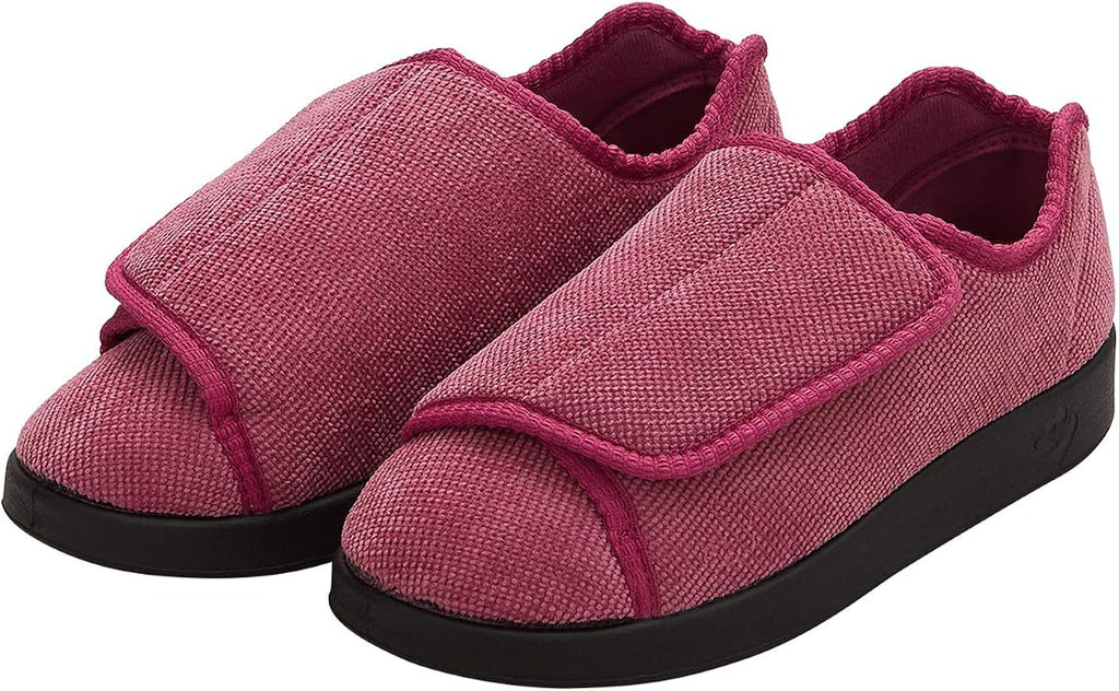 Silvert's Adaptive Clothing & Footwear Silverts Women's Extra Wide Adjustable Slippers Easy Closure Diabetic House Shoes Non Slip Comfort