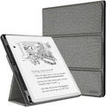 CoBak Case for 11" Kindle Scribe 3rd Generation 2025, Kindle Scribe Colorsoft with Two Viewing Angles - All New PU Leather Cover with Auto Sleep Wake, Pen Holder. Fabric Gray