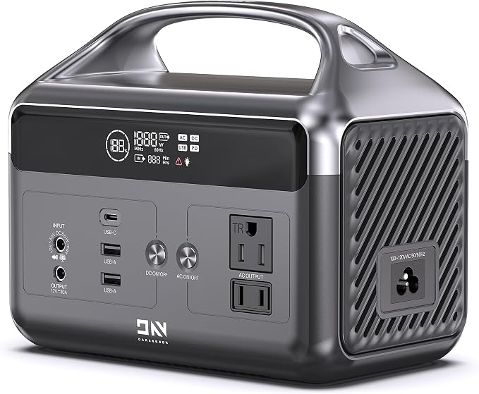DaranEner 300W Portable Power Station, 192Wh LiFePO4 Solar Generator (600W Surge), 2H Fast Charging Power Bank w/ 2 AC Outlets, PD 60W, LED Light for Camping, Home Emergency, Power Outage, RV