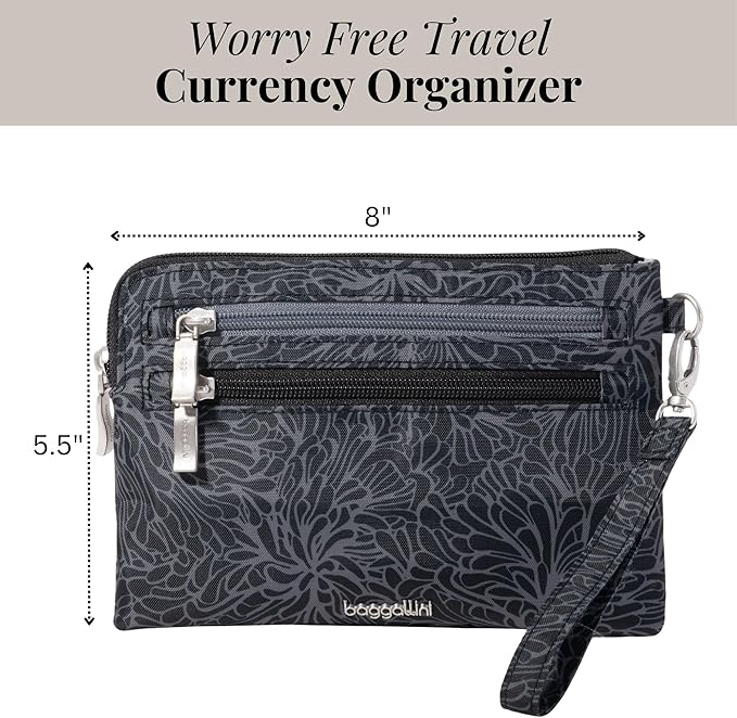 Baggallini Women's Rfid Currency Organizer Wristlet