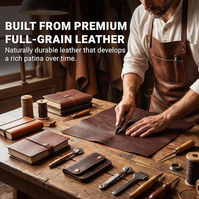 ROGUE WALLET Brown Travel Belt Wallet for Men – Full Grain Leather Cash Holder with Secure Snap Closure, Hidden Card & ID Carrier - Slim Travel Accessory for Everyday Carry