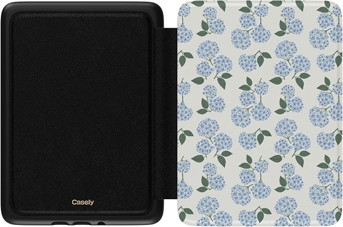Casely Kindle Case | Nantucket Cottage | Blue Hydrangea | Compatible with 7" Kindle Colorsoft and 7" Kindle Paperwhite (12th Generation 2024 Models)