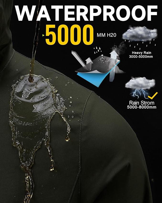 iCreek Rain Suit Waterproof Hooded Rain Gear Breathable Lightweight Packable Rain Jacket Pants Men Women for Hiking Fish Golf