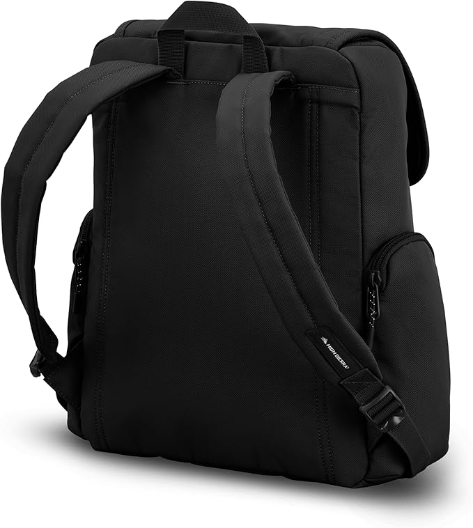 High Sierra Lineage Flap Backpack- Black