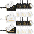 Sweetude 48 Sets Bulk Luggage Tags Wedding Favors and So The Adventure Begins Leather Luggage Tags for Suitcases with Name Card for Travel Themed Bridal Shower Graduation Party Favor(Black, White)