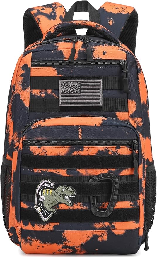 Kids Tactical Backpack Army Molle Bookbag Military Boys Backpack for School, Outdoor, Camping, Mars CM