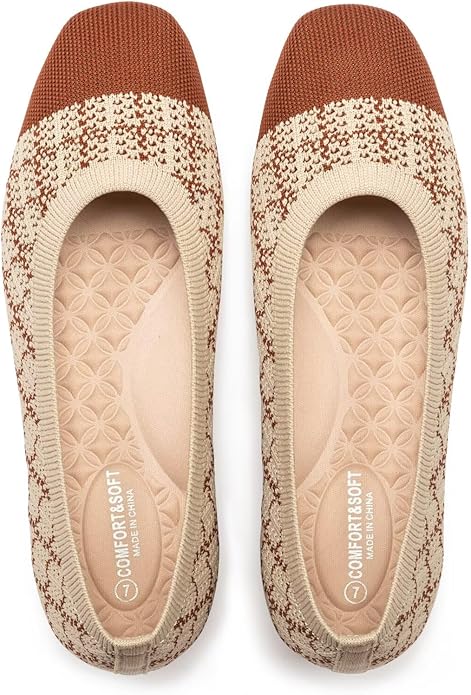Frank Mully Women's Flats Square Toe Flats Comfortable Slip on Washable Ballet Flats Shoes for Women Dressy Work